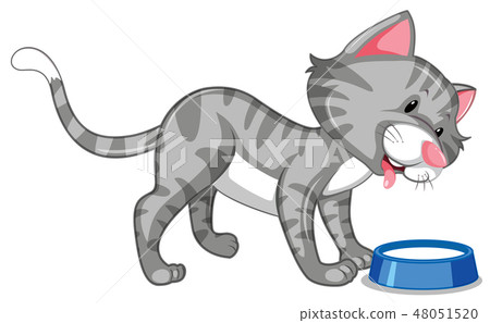 A cat character eating A cat character eating 48051520
