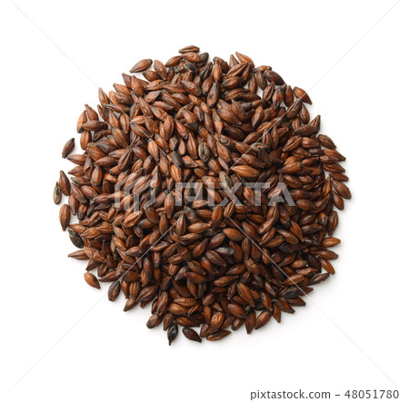 Top view of dark malted barley Top view of dark malted barley 48051780