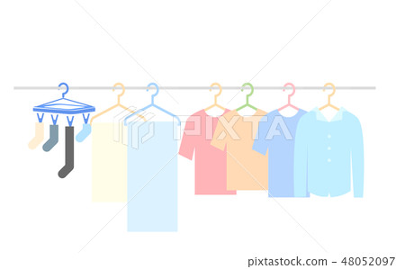 洗衣店的例證在曬衣夾的 洗衣店的例證在曬衣夾的 48052097