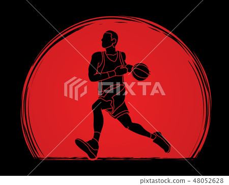 Basketball player running graphic vector 48052628