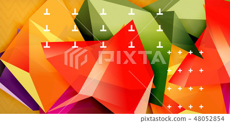Low poly design 3d triangular shape background, mosaic abstract design template 48052854