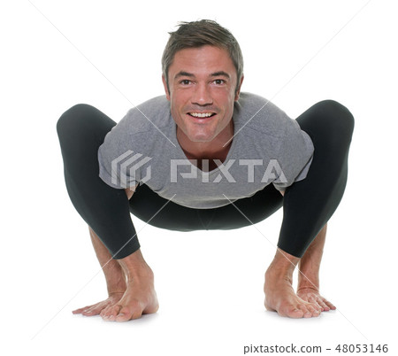 yoga man in studio 48053146