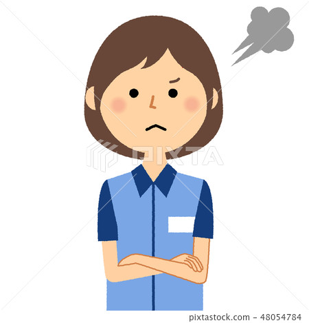 Women clerk get angry Women clerk get angry 48054784