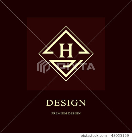 Abstract logo design. Modern luxury monogram H 48055169