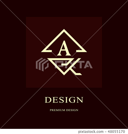 Abstract logo design. Modern luxury monogram A 48055170