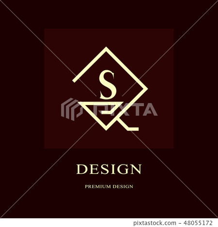 Abstract logo design. Modern luxury monogram S Abstract logo design. Modern luxury monogram S 48055172