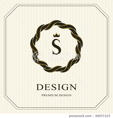 Abstract Monogram round template. Letter logo S 48055325