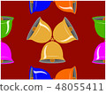The seamless wallpaper of various colors bells  48055411