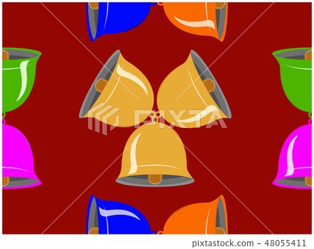 The seamless wallpaper of various colors bells  48055411