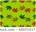The seamless wallpaper of many beautiful leaves  48055417