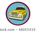 The yellow retro truck symbol  48055419