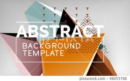 Abstract color triangles geometric background. Mosaic triangular low poly style 48055786