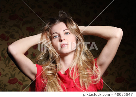 Portrait of the beauty young blond girl 48055847