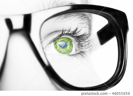 Portrait of a boy wearing eyeglasses 48055859