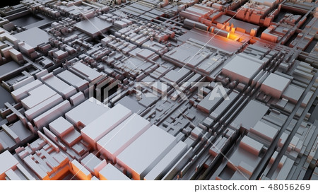 3d render Abstract Technology Background With Cubes 3d render Abstract Technology Background With Cubes 48056269