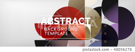 Circles and semicircles abstract background, circle design business template 48056278