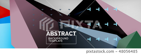 3d polygonal shape geometric background, triangular modern abstract composition 48056485