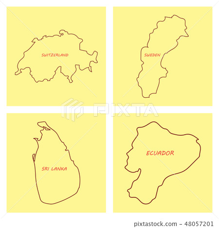 World map-countries in color on white background World map-countries in color on white background 48057201