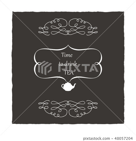 Tea time vector lettering.Modern logo design Tea time vector lettering.Modern logo design 48057204