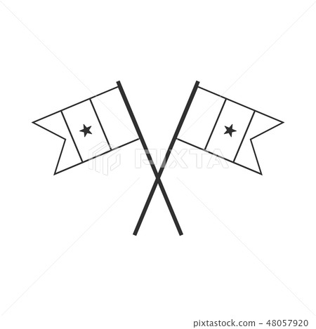 Cameroon flag icon in black outline flat design Cameroon flag icon in black outline flat design 48057920