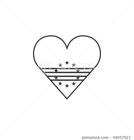 Cape Verde flag icon in heart shape black outline Cape Verde flag icon in heart shape black outline 48057921