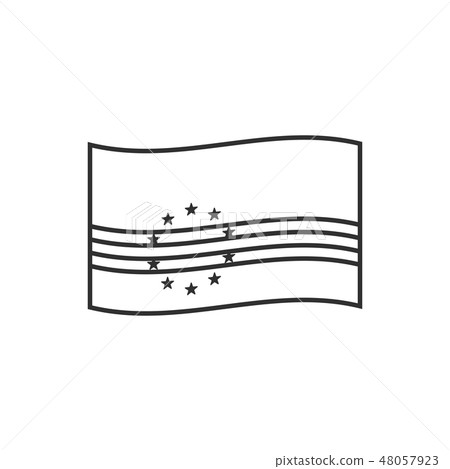 Cape Verde flag icon in black outline flat design 48057923