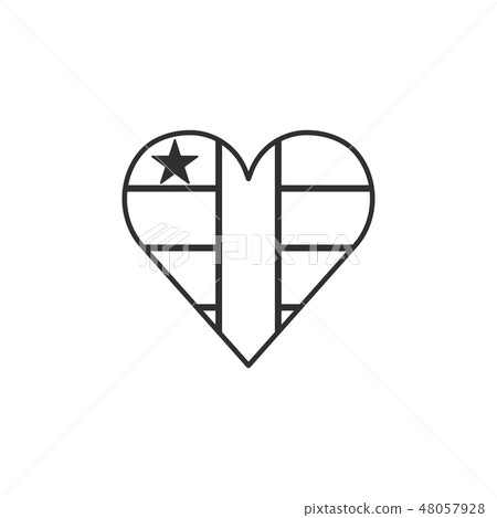 Central African Republic flag icon in heart shape 48057928