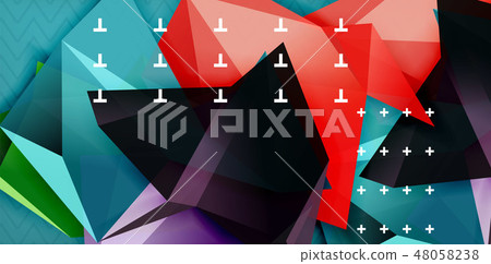 Triangular low poly background design Triangular low poly background design 48058238