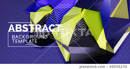 Vector triangular 3d geometric shapes background, modern poster design Vector triangular 3d geometric shapes background, modern poster design 48058239