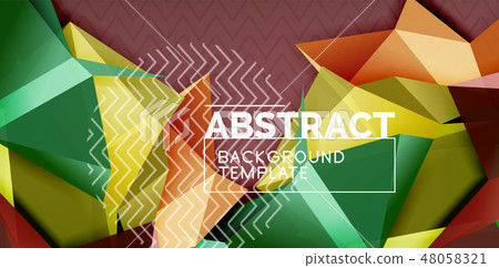 Vector triangular 3d geometric shapes background, modern poster design Vector triangular 3d geometric shapes background, modern poster design 48058321