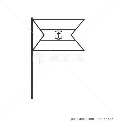 Equatorial Guinea flag icon in black outline 48058386