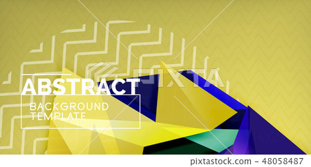 Vector triangular 3d geometric shapes background, modern poster design Vector triangular 3d geometric shapes background, modern poster design 48058487