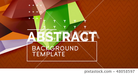 Vector triangular 3d geometric shapes background, modern poster design Vector triangular 3d geometric shapes background, modern poster design 48058597