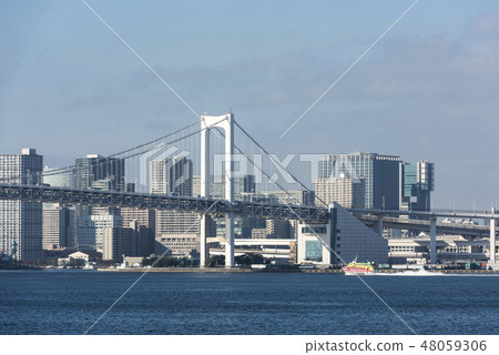 Rainbow Bridge and the cityscape Rainbow Bridge and the cityscape 48059306