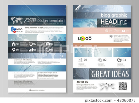The abstract minimalistic vector illustration of the editable layout of two modern blog graphic 48060875