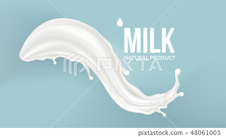 Milk Splash Vector. Fresh Flow. Abstract Spiral. Nature Farm Swirl. Yogurt Wave. 3D Realistic Milk Splash Vector. Fresh Flow. Abstract Spiral. Nature Farm Swirl. Yogurt Wave. 3D Realistic 48061003