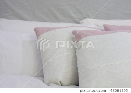 Decorative pillow natural Fabric on the bed Decorative pillow natural Fabric on the bed 48061395