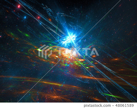 Abstract cosmos background with stars and galaxy - digitally generated image 48061589