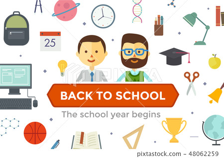 Set of education objects and characters. Set of education objects and characters. 48062259