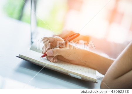 business working with hand type laptop business working with hand type laptop 48062288