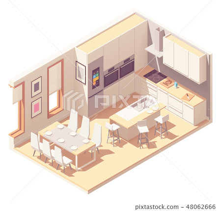 Vector isometric kitchen interior 48062666