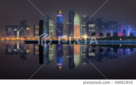 View of park and building in Doha City Center View of park and building in Doha City Center 48062858