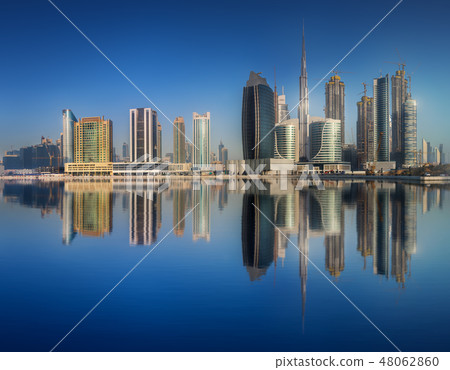 Cityscape of Dubai and panoramic view of Business bay, UAE Cityscape of Dubai and panoramic view of Business bay, UAE 48062860