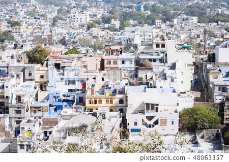 Aerial view of Udaipur city, India 48063357