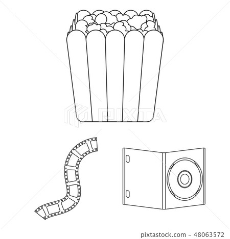 Films and cinema outline icons in set collection for design.Movies and Attributes vector symbol 48063572