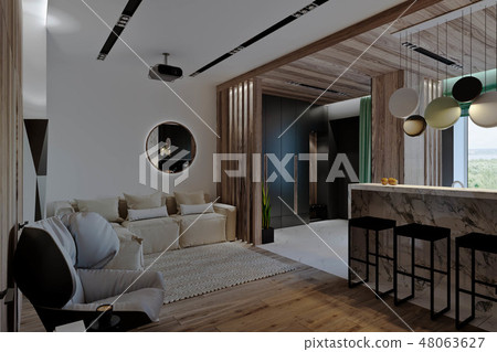 stylish modern interior of the house, apartment stylish modern interior of the house, apartment 48063627