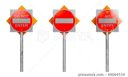 Sign traffic road symbol set Sign traffic road symbol set 48064534