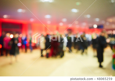Abstract blurred people in press conference event, business concept Abstract blurred people in press conference event, business concept 48065259