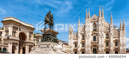 Panorama of the Milan city center, Italy 48066694