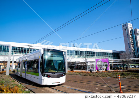 Toyama station south exit station where the tram runs 2019.02 b Toyama station south exit station where the tram runs 2019.02 b 48069237